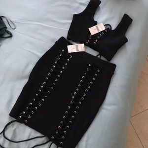 Zana skirt and crop set fashion nova